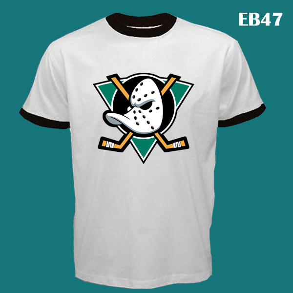 The Mighty Ducks of Anaheim Ice Hockey Team, EB47, White T-Shirt