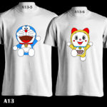 A13 - Doraemon & Dorami - White Tee (K)