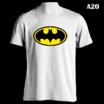 A20 - Batman Logo - White Tee (B)
