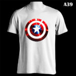 A39 - Captain America Shield - White Tee