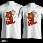 A42-1 - Brown & Cony Line - White Tee