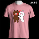 A42-2 - Brown & Cony Kissing - Color Tee