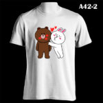 A42-2 - Brown & Cony Kissing - White Tee