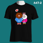 A47-2 - LINE Brown & Cony Winter Date - Color Tee (B)