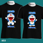 A53 - Doraemon Custom Name - Black Tee
