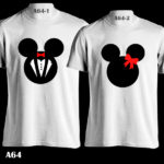 A64 - Mickey & Minnie - Groom Bride - White Tee