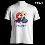 A75-3 - Frozen - Queen Elsa & Princess Anna - White TEe