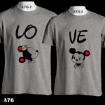 A76 - Mickey & Minnie - Kissing - Color Tee