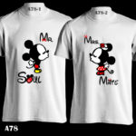 A78 - Mr & Mrs Soul Mate - Mickey Minnie - White Tee Update