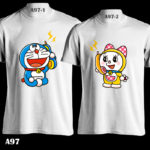 A97 - Doraemon & Dorami - White Tee