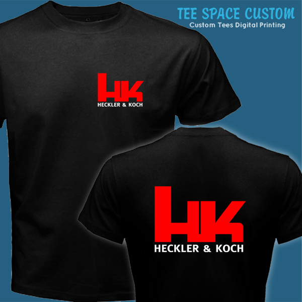 HK Logo HECKLER & KOCH Firearms And Weapons Black T-Shirt | Tee Space ...