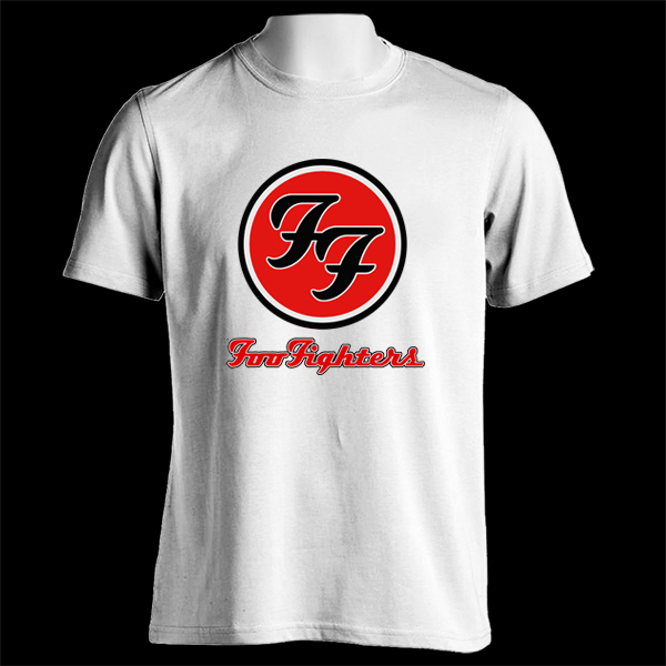 FOO FIGHTERS Stencil Mens T Shirt Unisex Tee Official Licensed Band Merch Grey 