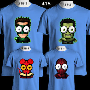 A18 - Marvel & DC - Big Eye Hero Family - Color Tee (K)