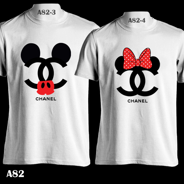 Mickey & Minnie Mouse Fashion, A82, Couple Tee, Family White T-Shirt