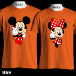 H68 - Mickey Minnie - Korean Love - Orange Tee2